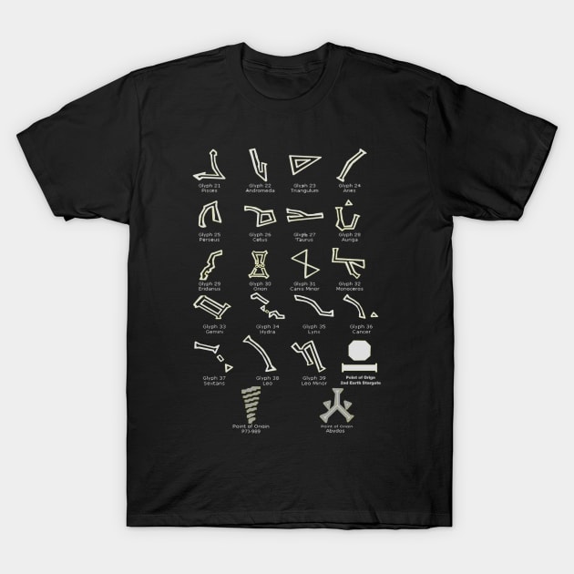 Dialing Ring Glyphs:  Page 2 of 2 T-Shirt by Spacestuffplus